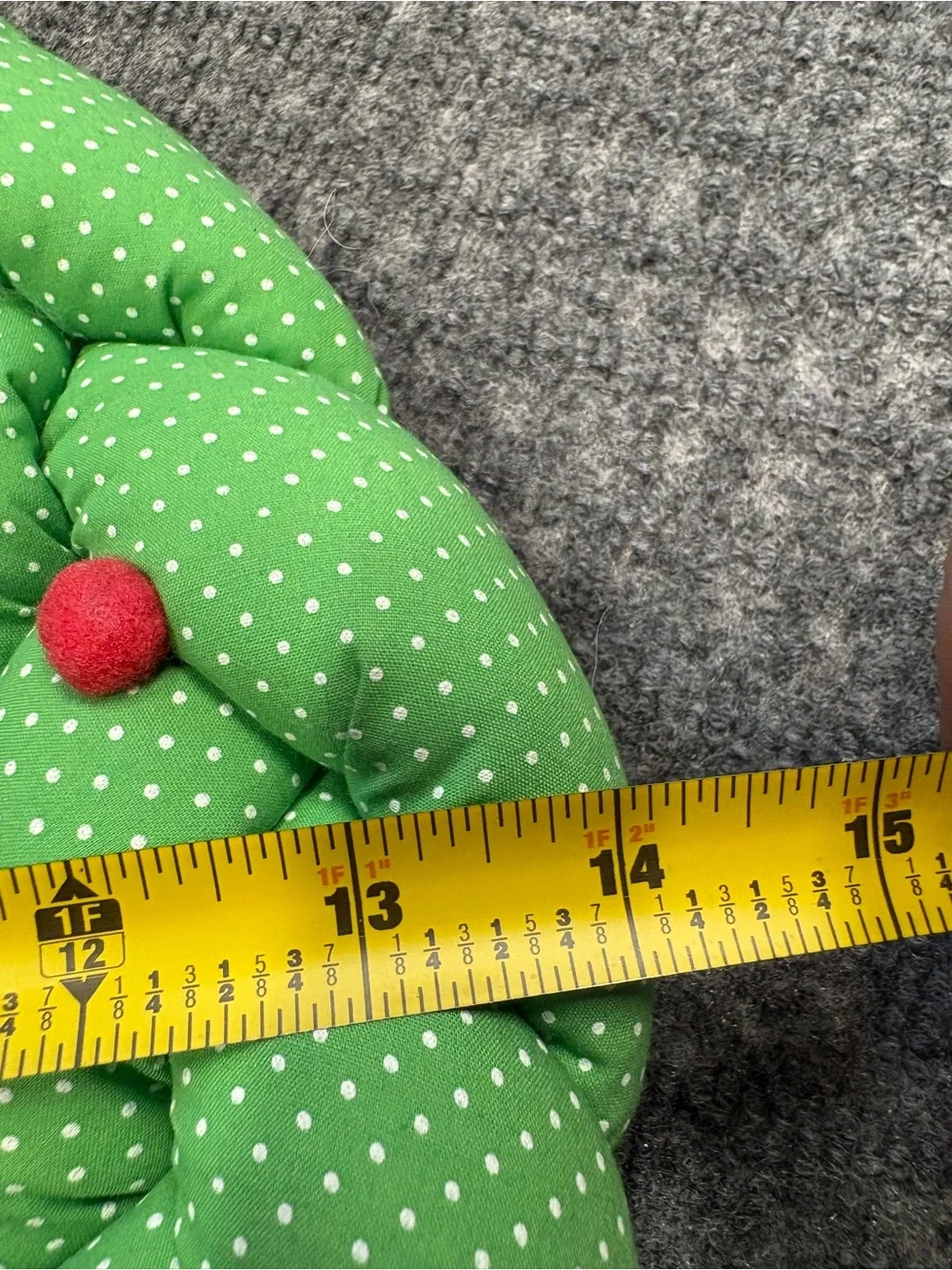 From Korea Green Polka Dot Holiday Wreath with Red Bow